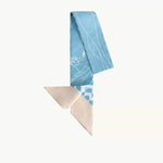 OLEADA NYC Apparel and Accessories > Women > Work Bag > Leather Handbag > Shoulder Bag Color_Porcelain Blue Roman Twilly Scarf