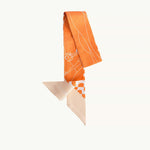OLEADA NYC Apparel and Accessories > Women > Work Bag > Leather Handbag > Shoulder Bag Color_Tangerine Roman Twilly Scarf