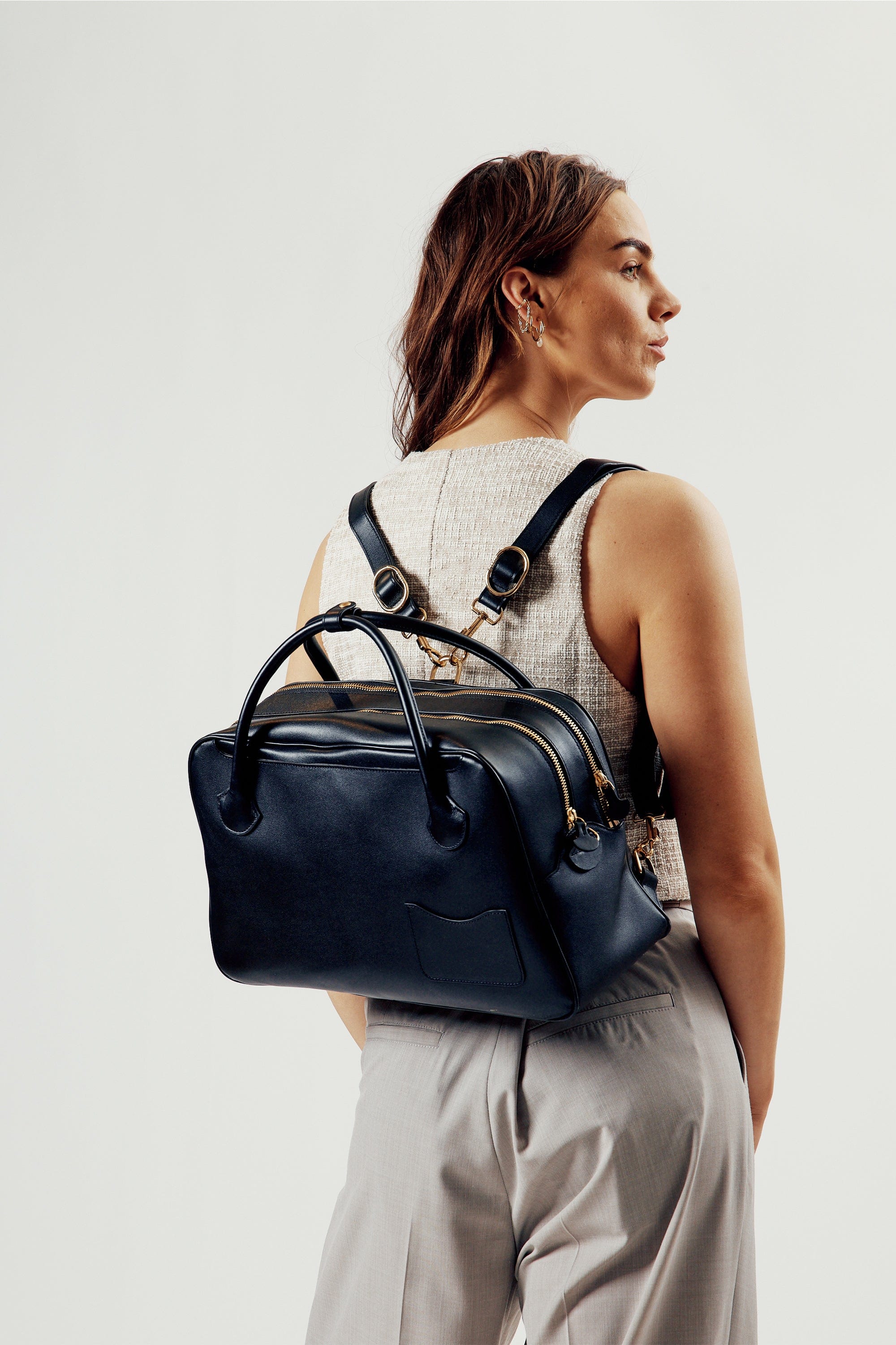 Shop Marina Carryall - OLEADA: Leather Handbag & Backpack Work Bag for ...