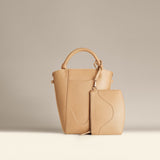 OLEADA NYC Bucket Bag > Leather Tote Bag For Women > Compact Capacity Handbag > Convertible To Shoulder Bag > Tablet-friendly work bag Mini Marina Bucket