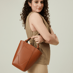 OLEADA NYC Bucket Bag > Leather Tote Bag For Women > Compact Capacity Handbag > Convertible To Shoulder Bag > Tablet-friendly work bag Mini Marina Bucket