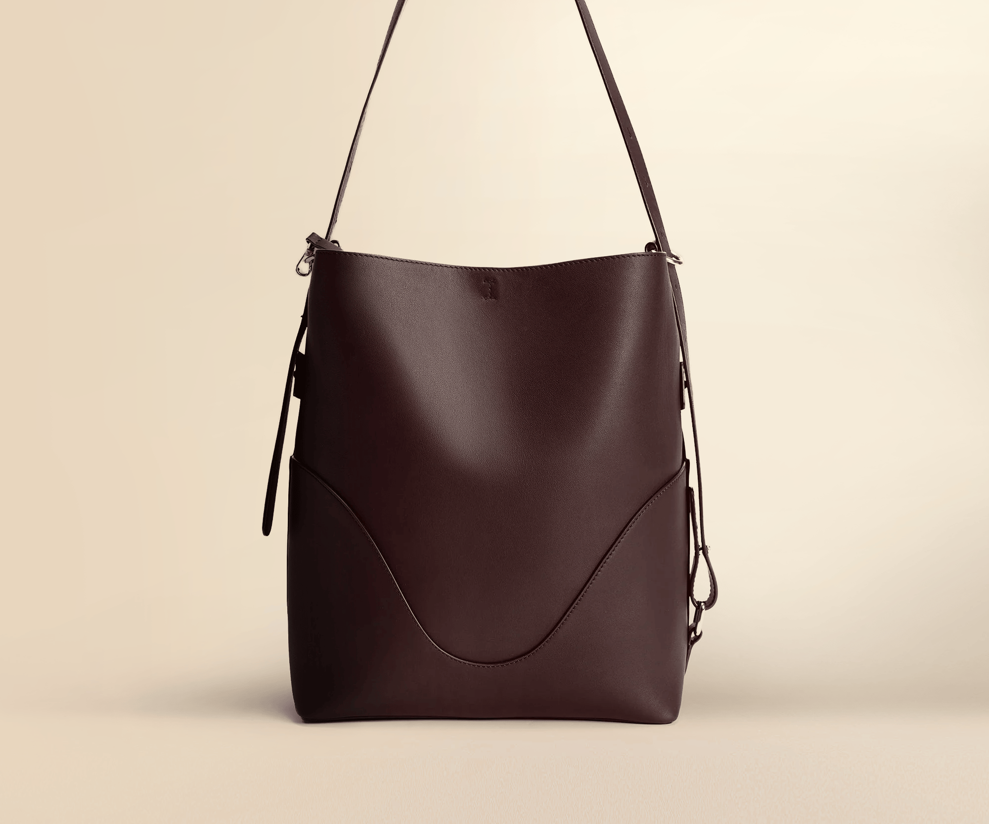 OLEADA NYC Bucket Bag > Leather Tote Bag For Women > Large Capacity Handbag > Convertible To Shoulder Bag > stylish 14 inch laptop bag Color_Chocolate Marina Soft Bucket