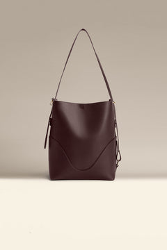 OLEADA NYC Bucket Bag > Leather Tote Bag For Women > Large Capacity Handbag > Convertible To Shoulder Bag > stylish 14 inch laptop bag Color_Chocolate Marina Soft Bucket