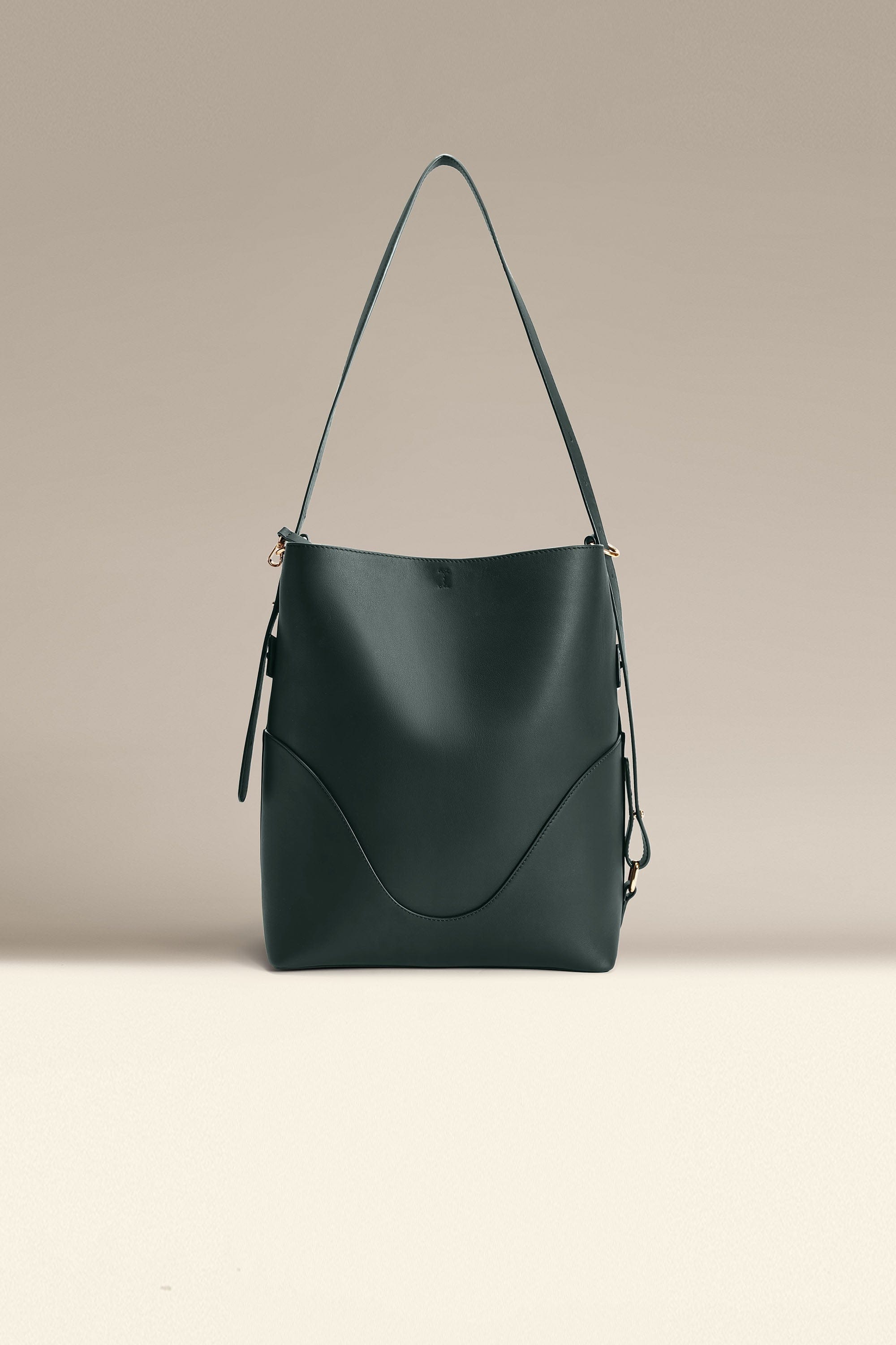 OLEADA NYC Bucket Bag > Leather Tote Bag For Women > Large Capacity Handbag > Convertible To Shoulder Bag > stylish 14 inch laptop bag Color_Forest Marina Soft Bucket