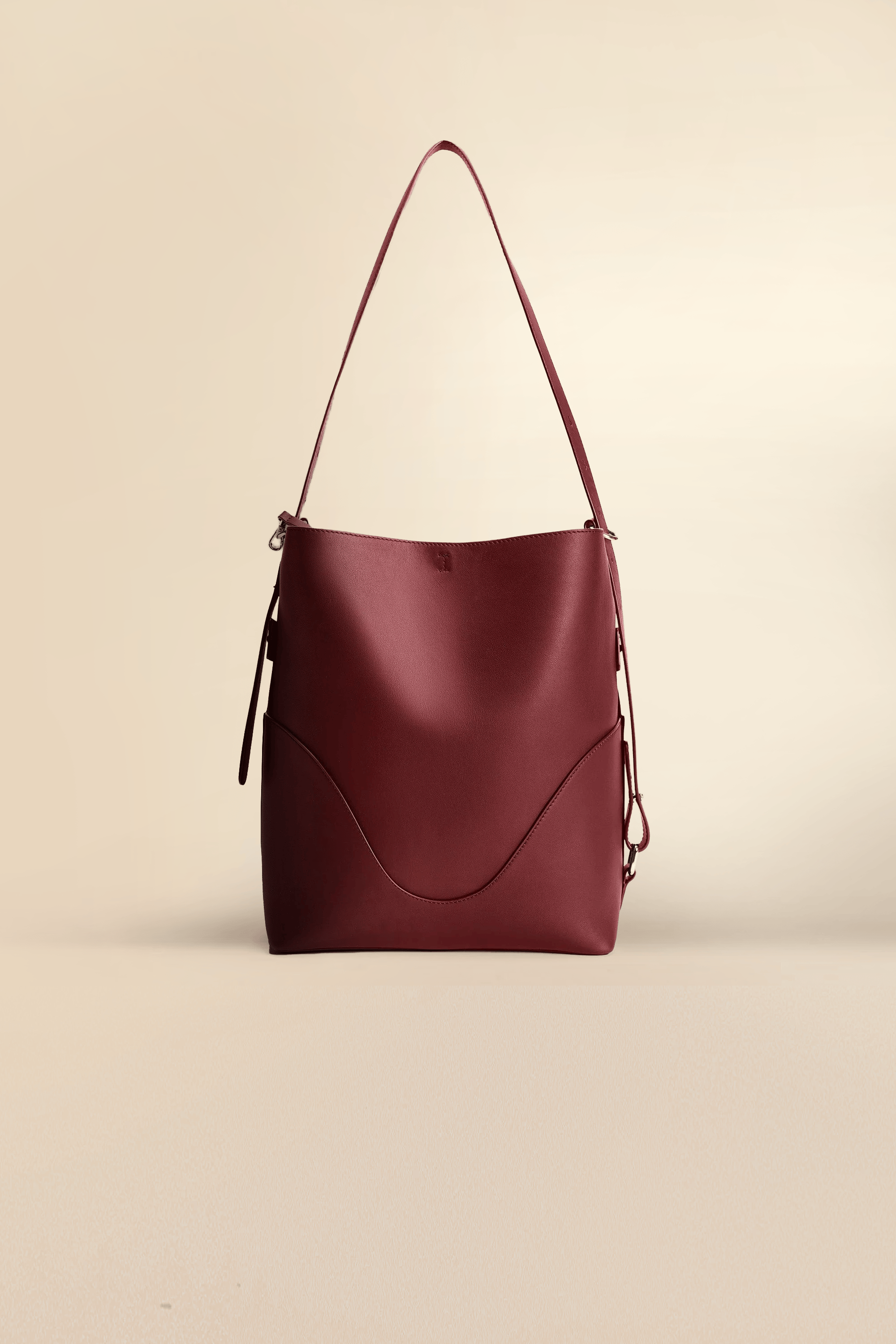 OLEADA NYC Bucket Bag > Leather Tote Bag For Women > Large Capacity Handbag > Convertible To Shoulder Bag > stylish 14 inch laptop bag Color_Scarlet Marina Soft Bucket