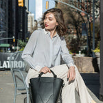 OLEADA NYC Bucket Bag > Leather Tote Bag For Women > Large Capacity Handbag > Convertible To Shoulder Bag > stylish 14 inch laptop bag Marina Bucket