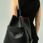 OLEADA NYC Bucket Bag > Leather Tote Bag For Women > Large Capacity Handbag > Convertible To Shoulder Bag > stylish 14 inch laptop bag Marina Soft Bucket