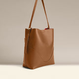 OLEADA NYC Bucket Bag > Leather Tote Bag For Women > Large Capacity Handbag > Convertible To Shoulder Bag > stylish 14 inch laptop bag Marina Soft Bucket