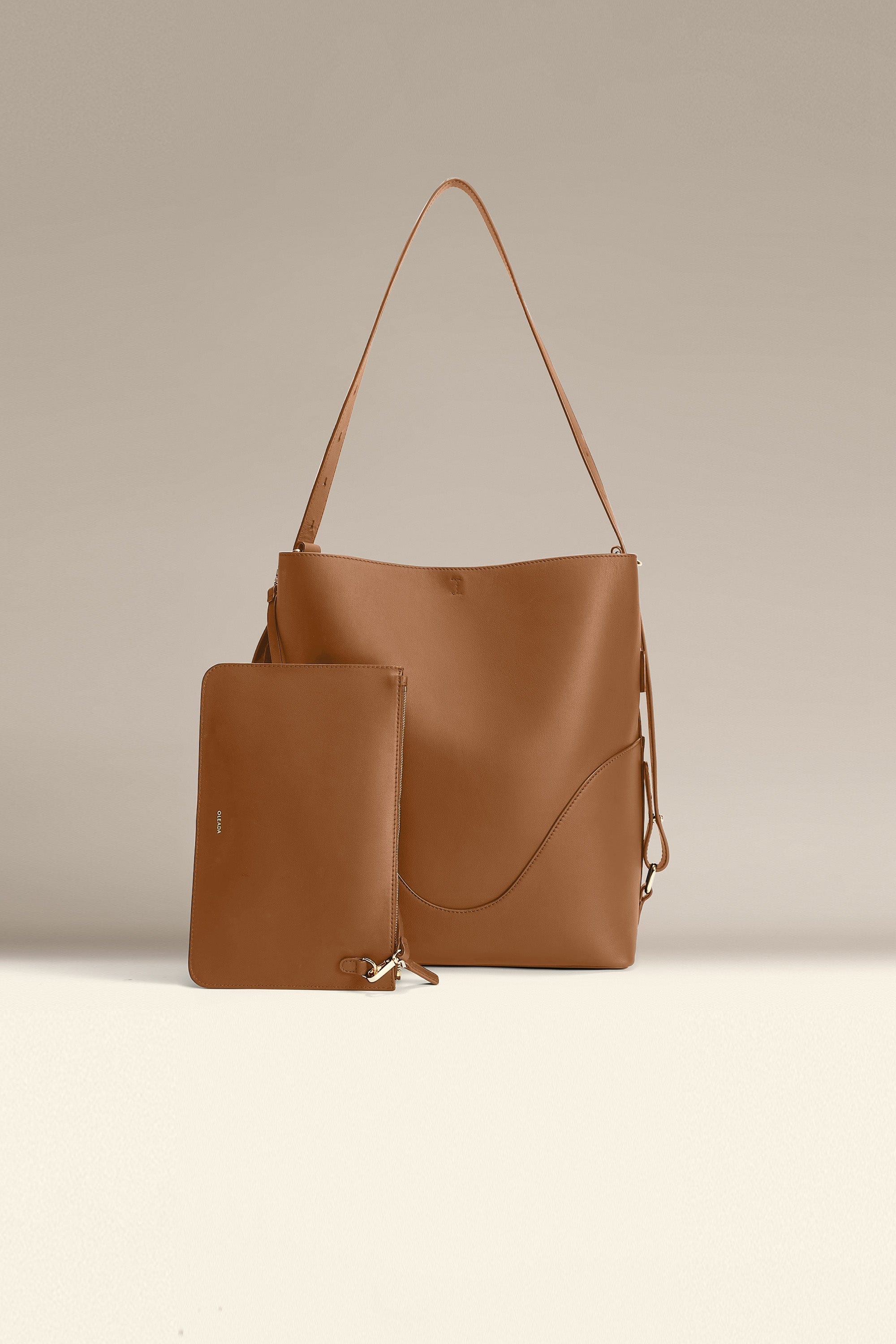 OLEADA NYC Bucket Bag > Leather Tote Bag For Women > Large Capacity Handbag > Convertible To Shoulder Bag > stylish 14 inch laptop bag Marina Soft Bucket