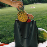 OLEADA NYC Bucket Bag > Leather Tote Bag For Women > Large Capacity Handbag > Convertible To Shoulder Bag > stylish 14 inch laptop bag Marina Soft Bucket