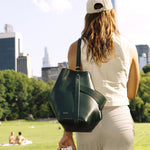 OLEADA NYC Bucket Bag > Leather Tote Bag For Women > Large Capacity Handbag > Convertible To Shoulder Bag > stylish 14 inch laptop bag Marina Soft Bucket