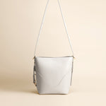 OLEADA NYC Bucket Bag > Leather Tote Bag For Women > Mini Handbag > Convertible To Shoulder Bag > Fits iPad Mini> Color_Blanc Mini Marina Soft Bucket