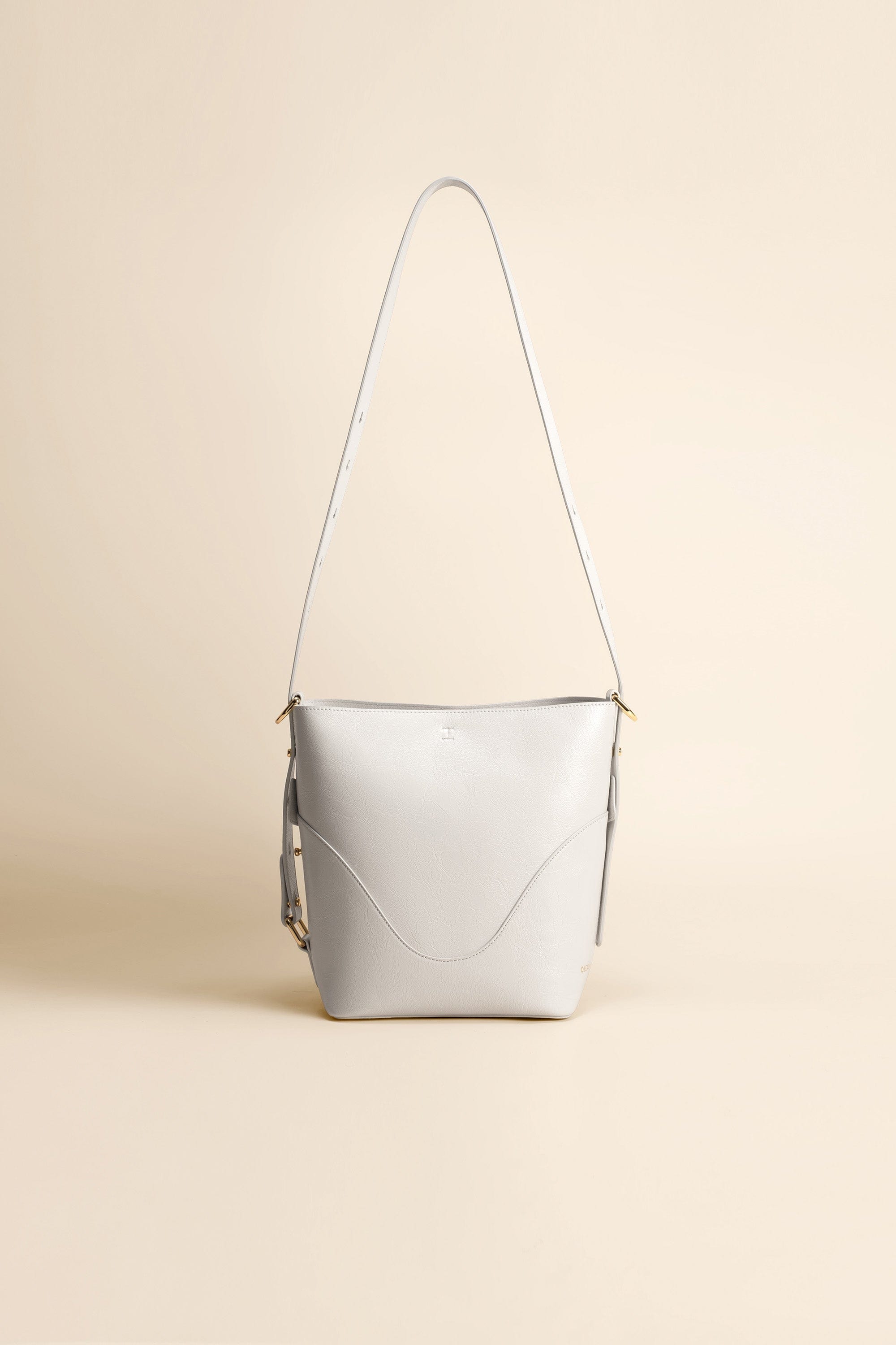 OLEADA NYC Bucket Bag > Leather Tote Bag For Women > Mini Handbag > Convertible To Shoulder Bag > Fits iPad Mini> Color_Blanc Mini Marina Soft Bucket