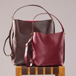 OLEADA NYC Bucket Bag > Leather Tote Bag For Women > Mini Handbag > Convertible To Shoulder Bag > Fits iPad Mini> Mini Marina Soft Bucket