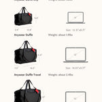 OLEADA NYC convertible travel bags > airport tote bags > overnight bags > water-resistant vegan bags > stylish multi-use bags AnyWear AnyDuffle - Travel Size