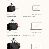 OLEADA NYC convertible travel bags > airport tote bags > overnight bags > water-resistant vegan bags > stylish multi-use bags AnyWear AnyDuffle - Travel Size