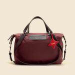 OLEADA NYC convertible travel bags > airport tote bags > overnight bags > water-resistant vegan bags > stylish multi-use bags Color_Bordeaux AnyWear AnyDuffle