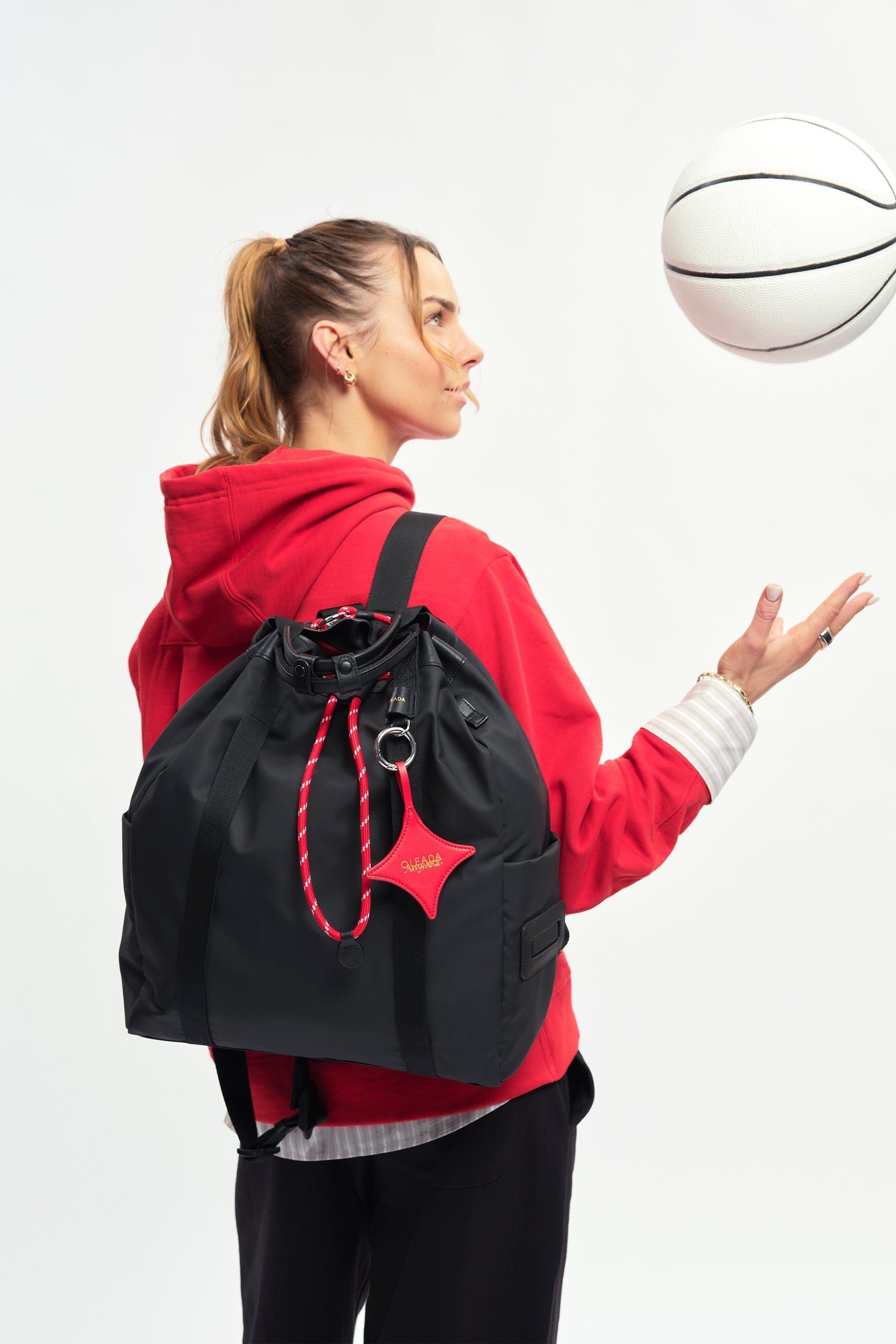 OLEADA NYC convertible travel bags > work-to-travel backpack > commuter bags > water-resistant vegan bags > stylish multi-use backpack AnyWear Tennis Backpack
