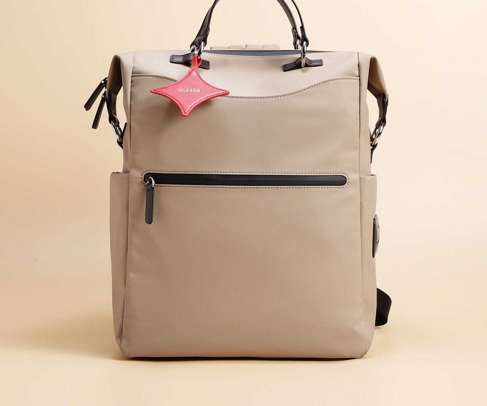 OLEADA NYC convertible travel bags > work-to-travel backpack > commuter bags > water-resistant vegan bags > stylish multi-use backpack Color_Abu Dhabi AnyWear AnyBackpack Travel