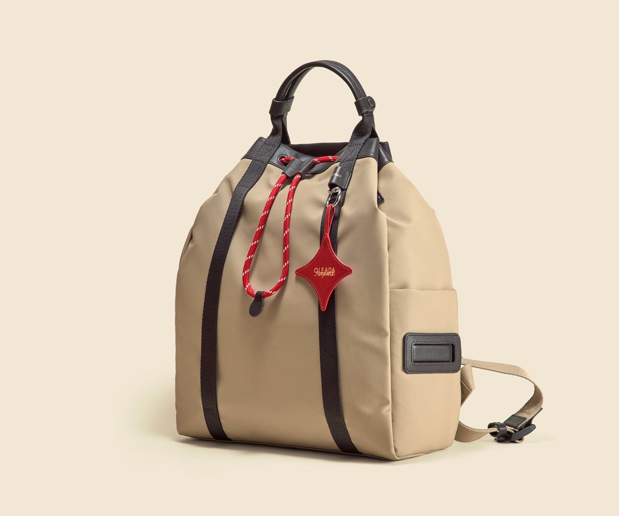 OLEADA NYC convertible travel bags > work-to-travel backpack > commuter bags > water-resistant vegan bags > stylish multi-use backpack Color_Abu Dhabi AnyWear Tennis Backpack
