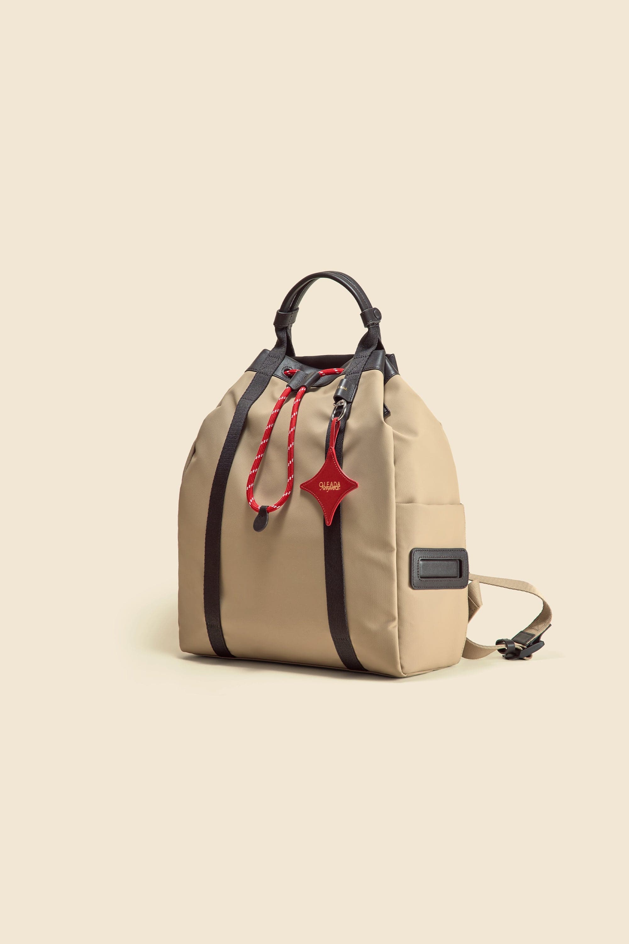 OLEADA NYC convertible travel bags > work-to-travel backpack > commuter bags > water-resistant vegan bags > stylish multi-use backpack Color_Abu Dhabi AnyWear Tennis Backpack