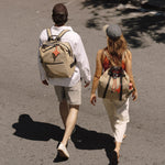 OLEADA NYC convertible travel bags > work-to-travel backpack > commuter bags > water-resistant vegan bags > stylish multi-use backpack Color_Abu Dhabi AnyWear Tennis Backpack
