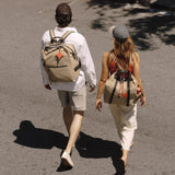 OLEADA NYC convertible travel bags > work-to-travel backpack > commuter bags > water-resistant vegan bags > stylish multi-use backpack Color_Abu Dhabi AnyWear Tennis Backpack