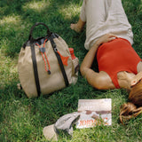 OLEADA NYC convertible travel bags > work-to-travel backpack > commuter bags > water-resistant vegan bags > stylish multi-use backpack Color_Abu Dhabi AnyWear Tennis Backpack