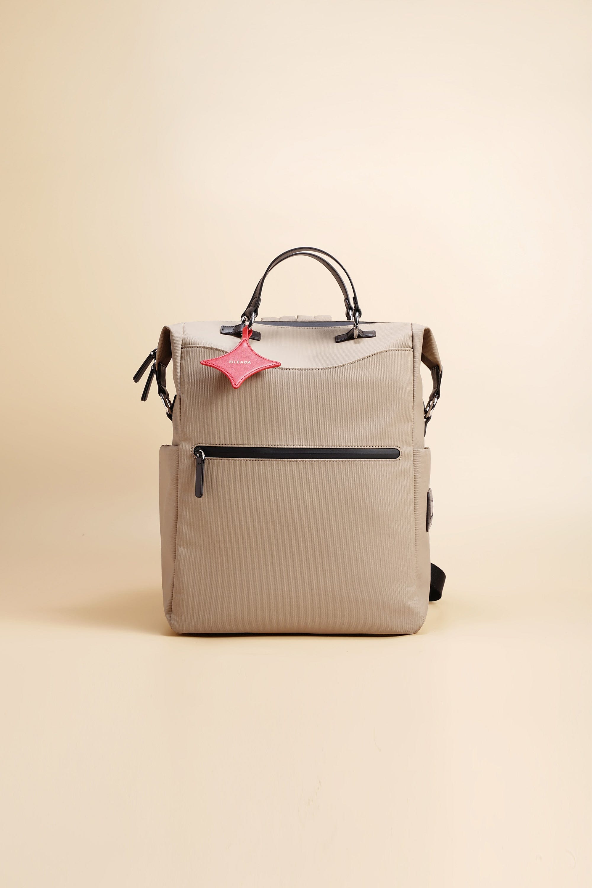 OLEADA NYC Convertible Travel Bags > Work-to-Travel Backpack > Organized Carry Bags > Water-Resistant Vegan Bags > Stylish Multi-Use Backpack Color_Tan Anywear AnyBackpack