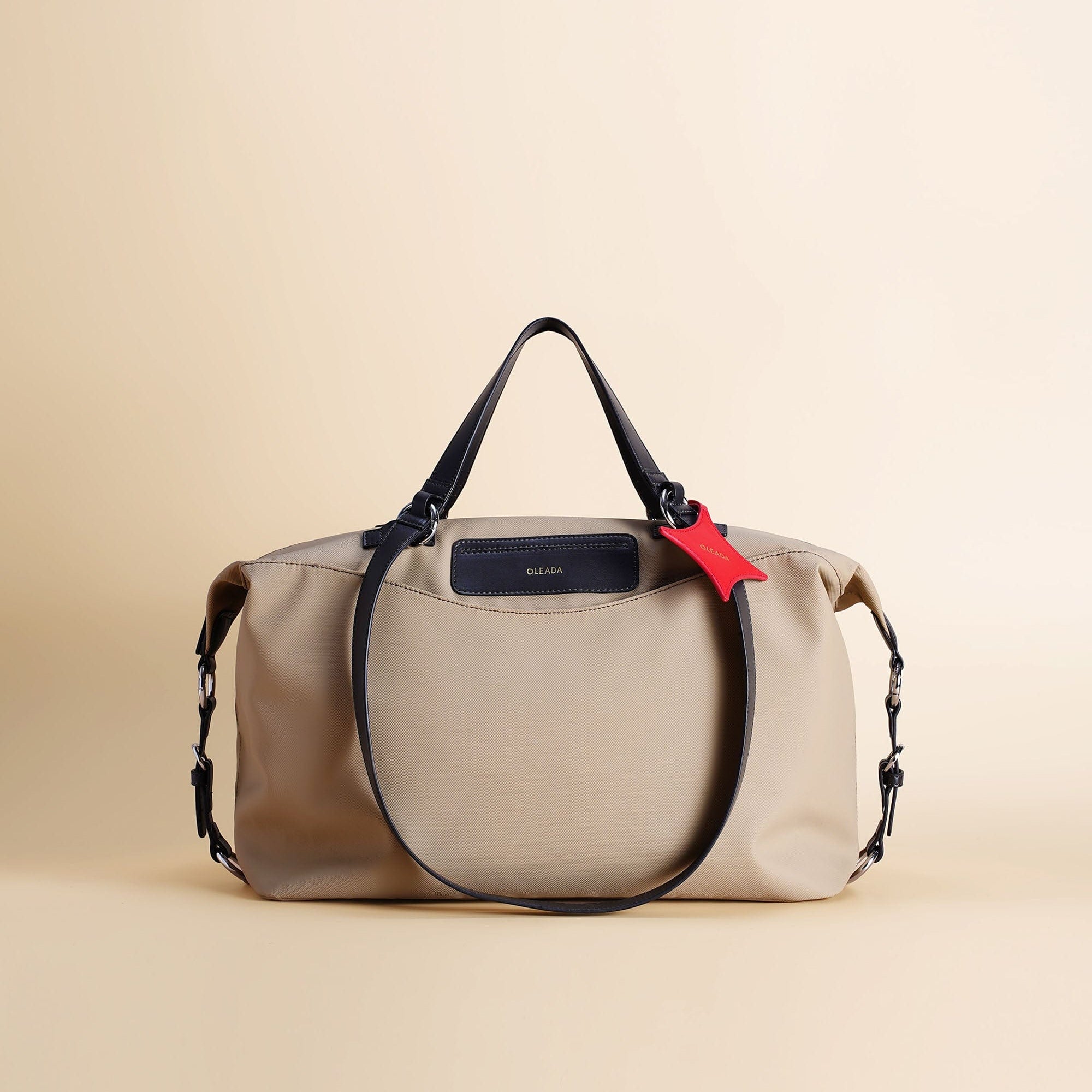 OLEADA NYC Convertible Travel Bags > Work-to-Travel Duffle Bags > Organized Carry Bags > Water-Resistant Vegan Bags > Stylish Multi-Use Bags Color_Tan Anywear AnyDuffle City