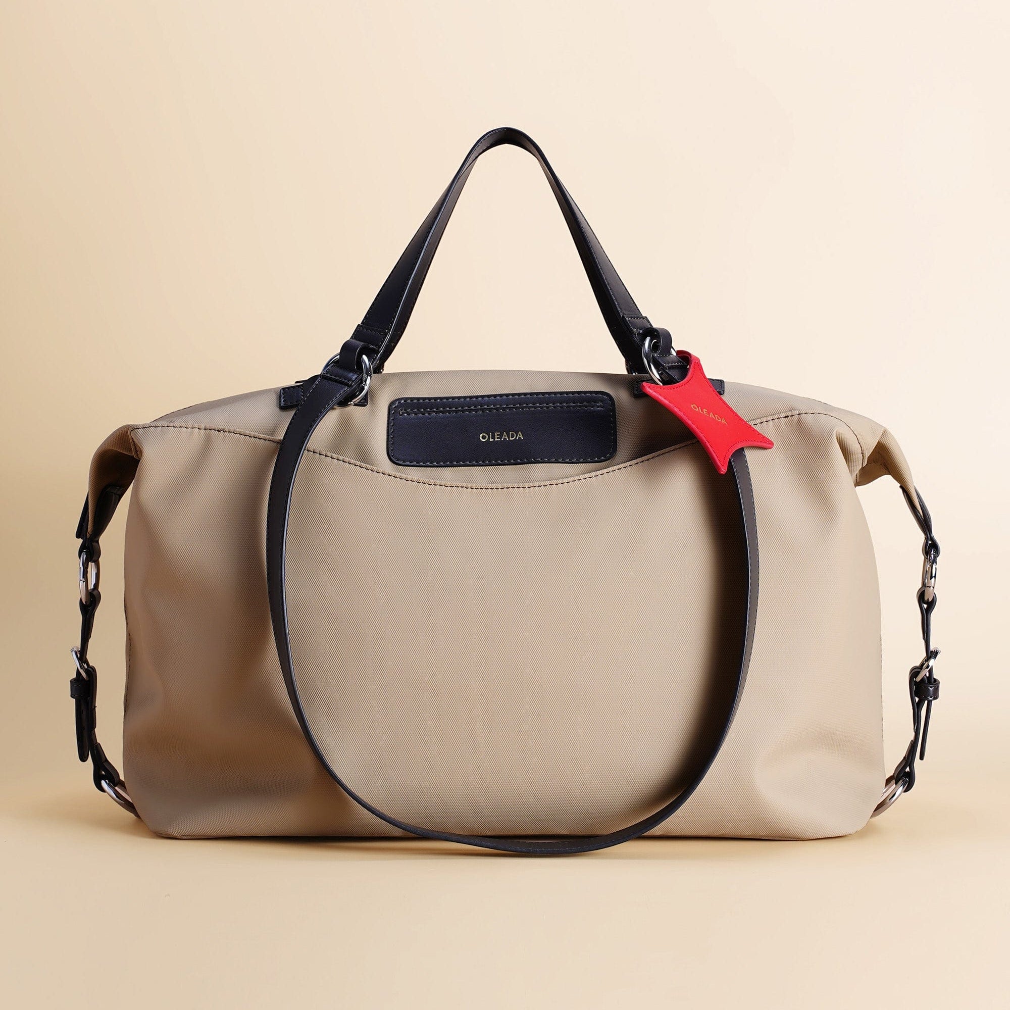 OLEADA NYC Convertible Travel Bags > Work-to-Travel Duffle Bags > Organized Carry Bags > Water-Resistant Vegan Bags > Stylish Multi-Use Bags Color_Tan Anywear AnyDuffle Travel