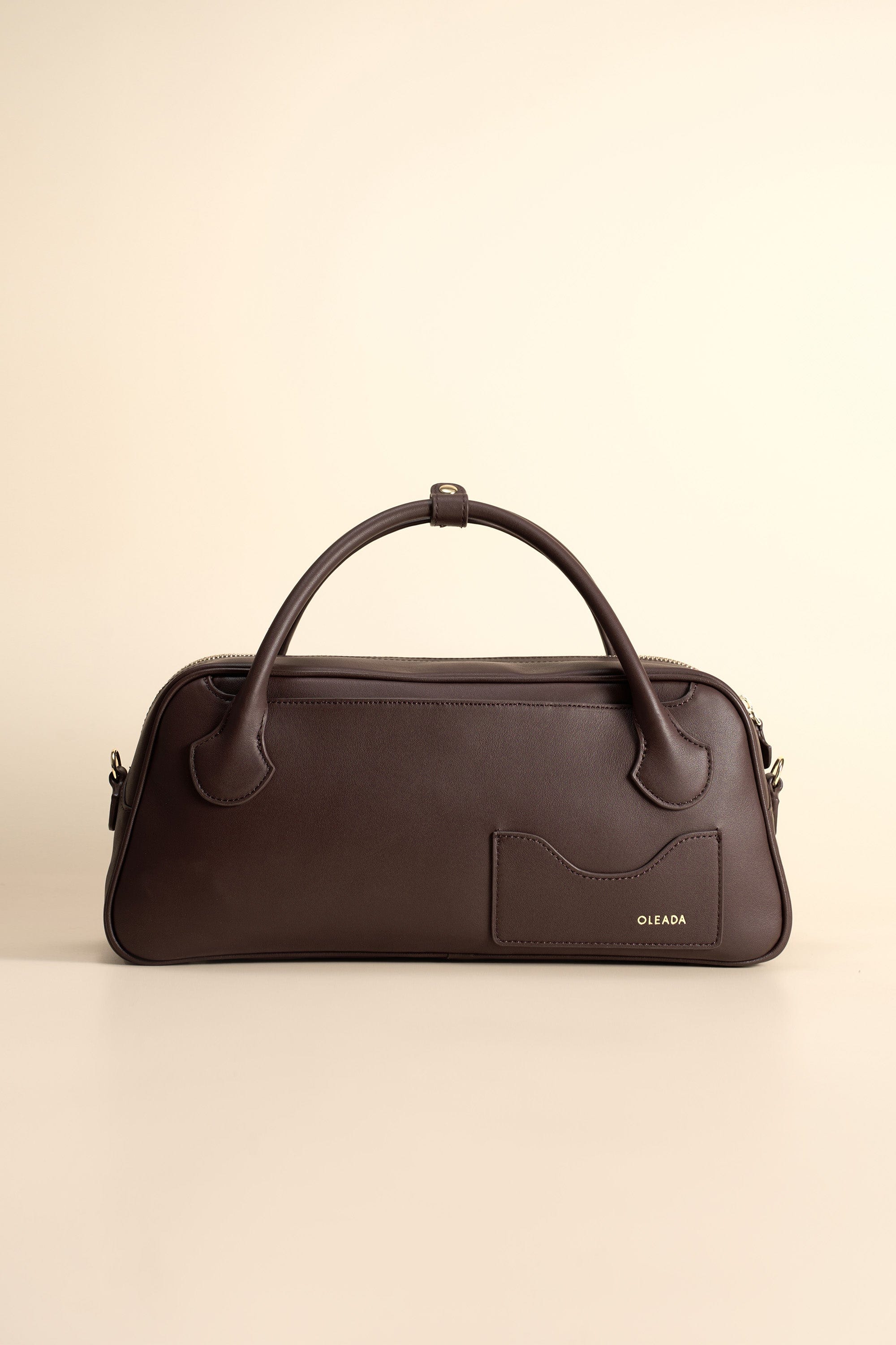 OLEADA NYC Hand Bag > Leather Tote Bag For Women > Mini Handbag > Convertible To Shoulder Bag > Fits iPad Mini> Color_Chocolate / No Strap Mini Marina Carryall