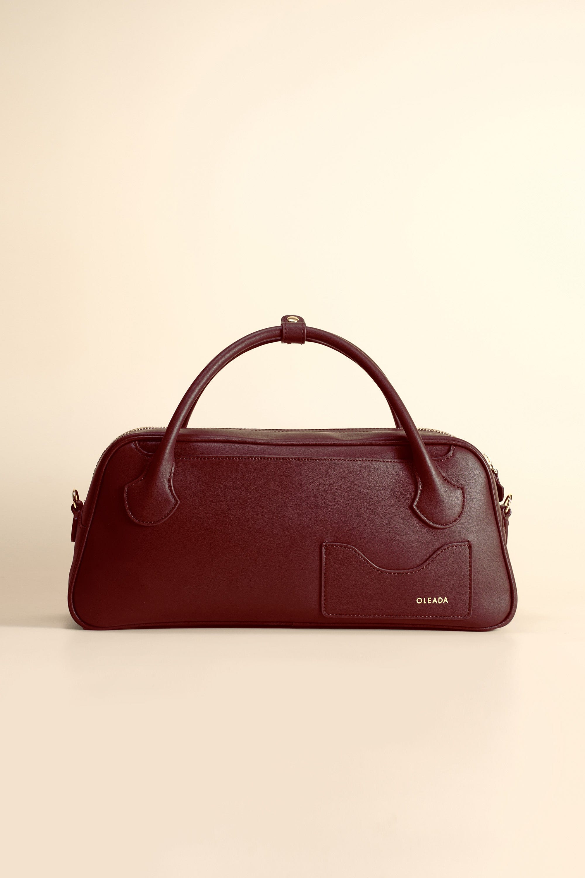 OLEADA NYC Hand Bag > Leather Tote Bag For Women > Mini Handbag > Convertible To Shoulder Bag > Fits iPad Mini> Color_Scarlet / No Strap Mini Marina Carryall