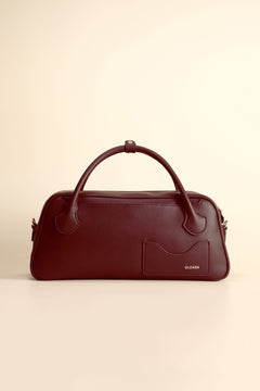 OLEADA NYC Hand Bag > Leather Tote Bag For Women > Mini Handbag > Convertible To Shoulder Bag > Fits iPad Mini> Color_Scarlet / No Strap Mini Marina Carryall