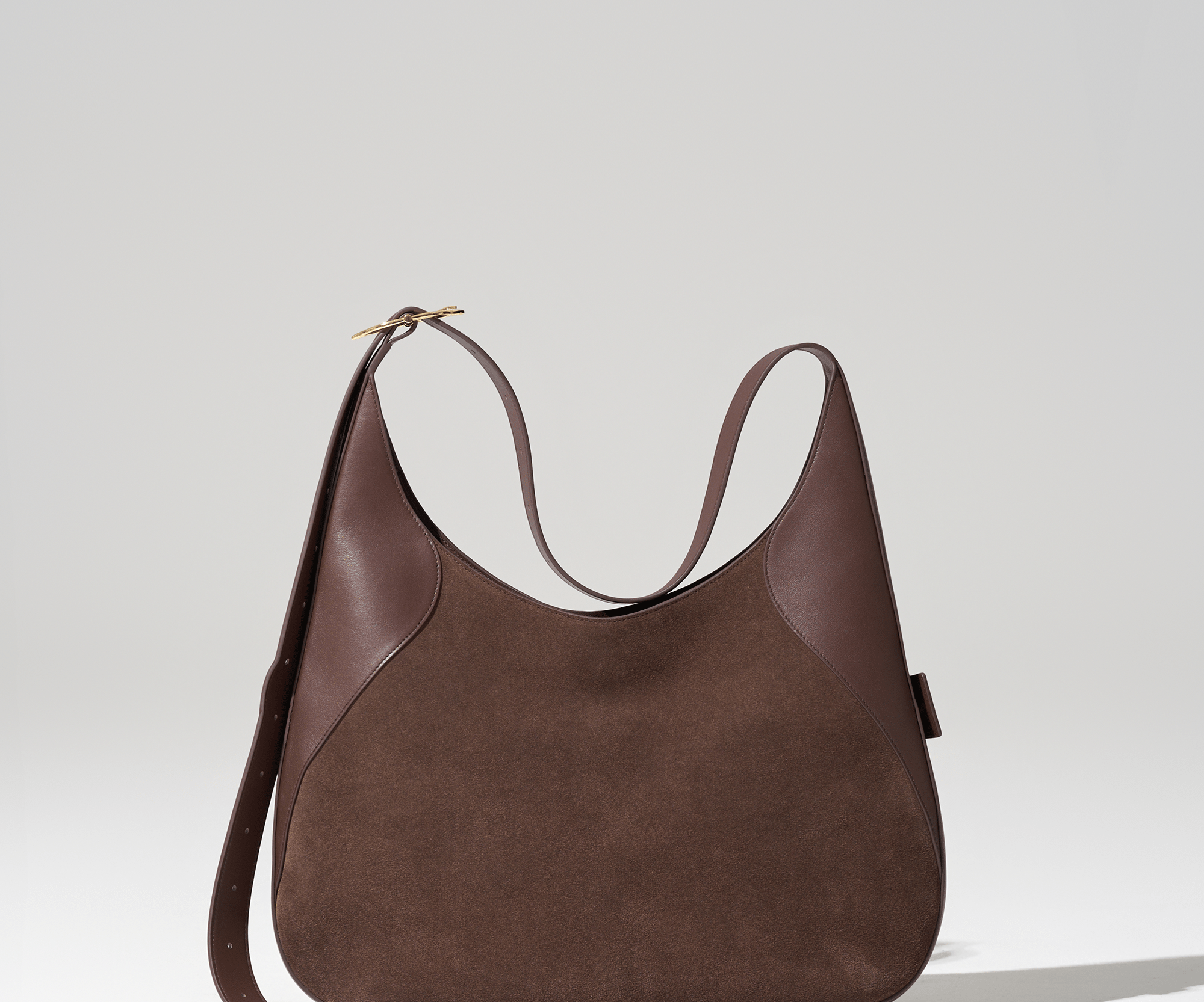 OLEADA NYC Hobo Bag > Leather Hobo Bag For Women > Mini Handbag > Convertible To Shoulder Bag > Fits 14" laptop> Color_Mocha Marina Hobo