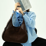 OLEADA NYC Hobo Bag > Leather Hobo Bag For Women > Mini Handbag > Convertible To Shoulder Bag > Fits 14" laptop> Color_Mocha Marina Hobo