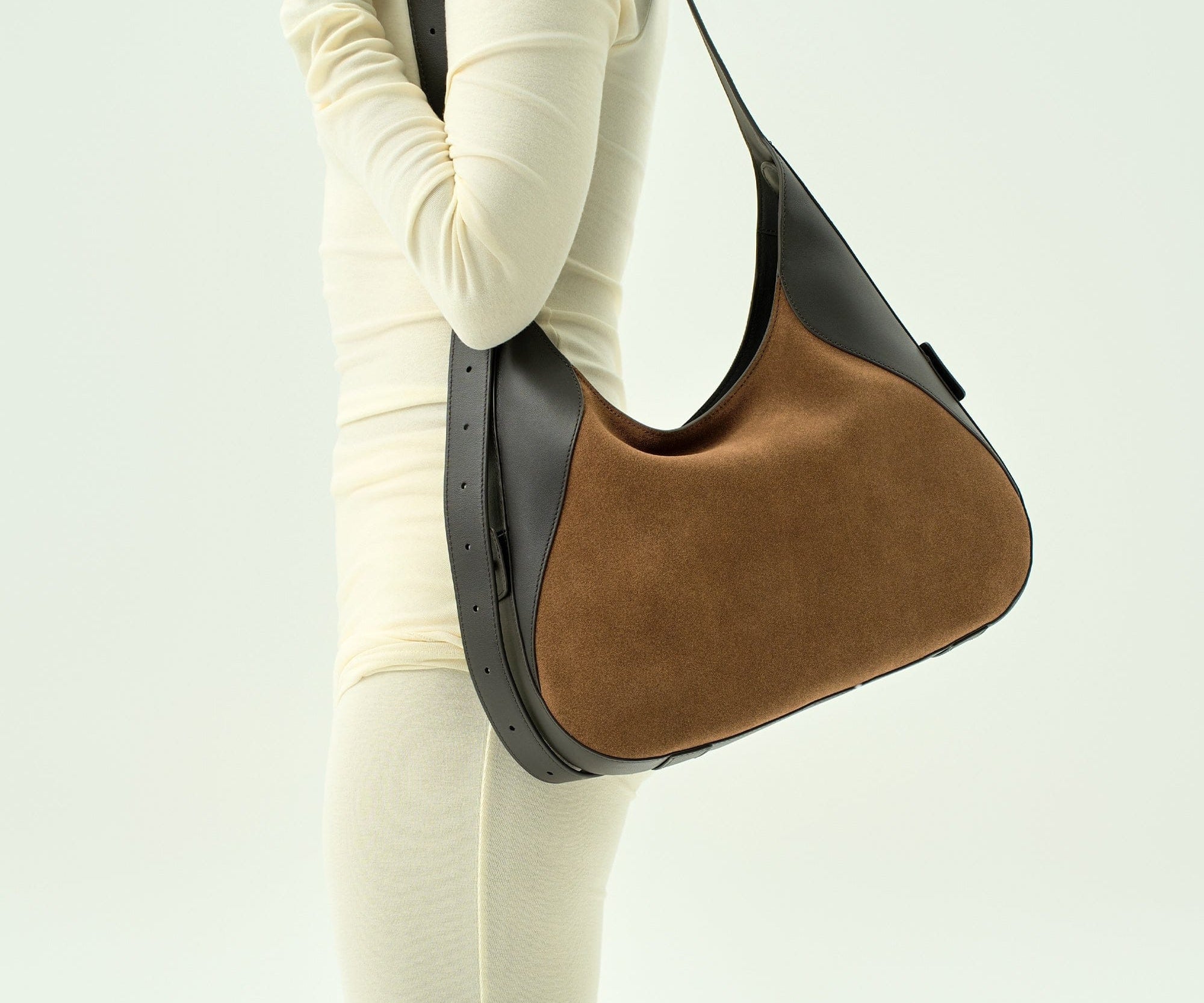 OLEADA NYC Hobo Bag > Leather Hobo Bag For Women > Mini Handbag > Convertible To Shoulder Bag > Fits iPad Pro> Color_Cinnamon Mini Marina Hobo
