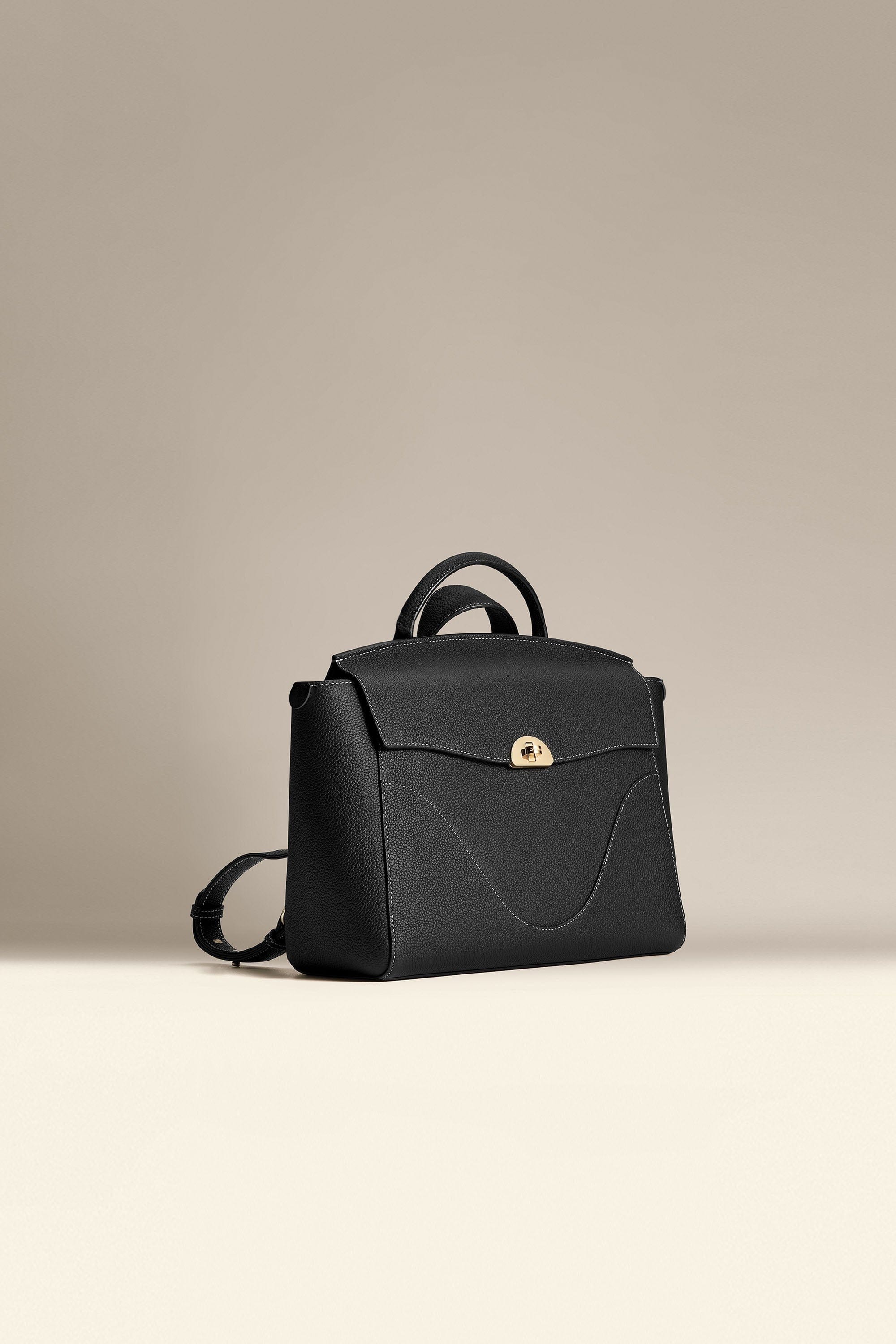 OLEADA NYC Leather Women Work Bag > Convertible To Business Backpack Bag > 13 Inch Laptop Bag > Crossbody Shoulder Bag > Luxury Travel Backpack Color_Onyx(White Stitch) Wavia Bag