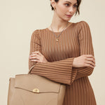 OLEADA NYC Leather Women Work Bag > Convertible To Business Backpack Bag > 13 Inch Laptop Bag > Crossbody Shoulder Bag > Luxury Travel Backpack Wavia Bag