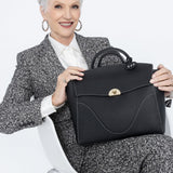 OLEADA NYC Leather Women Work Bag > Convertible To Business Backpack Bag > 13 Inch Laptop Bag > Crossbody Shoulder Bag > Luxury Travel Backpack Wavia Bag