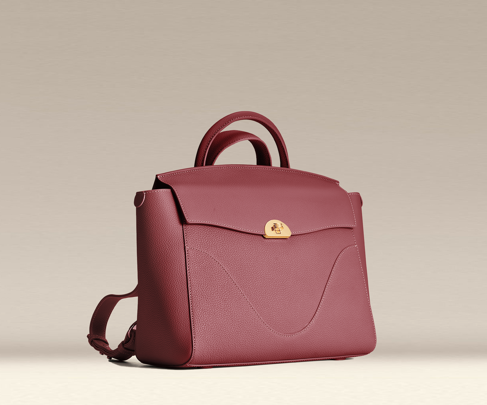 OLEADA NYC Leather Women Work Bag > Convertible To Business Backpack Bag > 14 Inch Laptop Bag > Crossbody Shoulder Bag > Luxury Travel Backpack Color_Scarlet Wavia Bag Plus