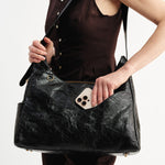 OLEADA NYC Mini Hobo Bag > Women Leather Bag For All Occasions > multiple interior and exterior pockets with a laptop compartment > 13 inch laptop bag > convertible to shoulder bag Reverie Hobo