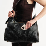 OLEADA NYC Mini Hobo Bag > Women Leather Bag For All Occasions > multiple interior and exterior pockets with a laptop compartment > 13 inch laptop bag > convertible to shoulder bag Reverie Hobo