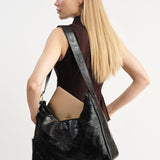 OLEADA NYC Mini Hobo Bag > Women Leather Bag For All Occasions > multiple interior and exterior pockets with a laptop compartment > 13 inch laptop bag > convertible to shoulder bag Reverie Hobo