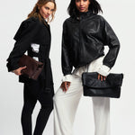 OLEADA NYC Shoulder Bag > Leather Shoulder Bag For Women > Leather Handbag > Convertible To Handbag > Fits 14" laptop> Marina Foldover Bag