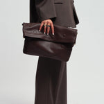 OLEADA NYC Shoulder Bag > Leather Shoulder Bag For Women > Leather Handbag > Convertible To Handbag > Fits 14" laptop> Marina Foldover Bag