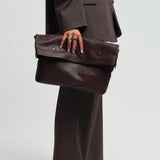 OLEADA NYC Shoulder Bag > Leather Shoulder Bag For Women > Leather Handbag > Convertible To Handbag > Fits 14" laptop> Marina Foldover Bag