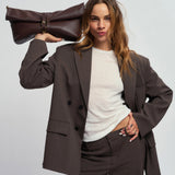 OLEADA NYC Shoulder Bag > Leather Shoulder Bag For Women > Leather Handbag > Convertible To Handbag > Fits 14" laptop> Marina Foldover Bag