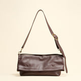 OLEADA NYC Shoulder Bag > Leather Shoulder Bag For Women > Leather Handbag > Convertible To Handbag > Fits 14" laptop> Marina Foldover Bag