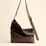 OLEADA NYC Shoulder Bag > Leather Shoulder Bag For Women > Leather Handbag > Convertible To Handbag > Fits 14" laptop> Marina Foldover Bag